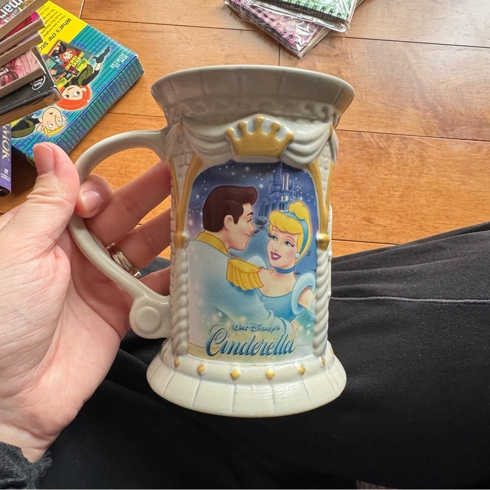 Disney Cinderella Ceramic Mug with Blue and Yellow Accents